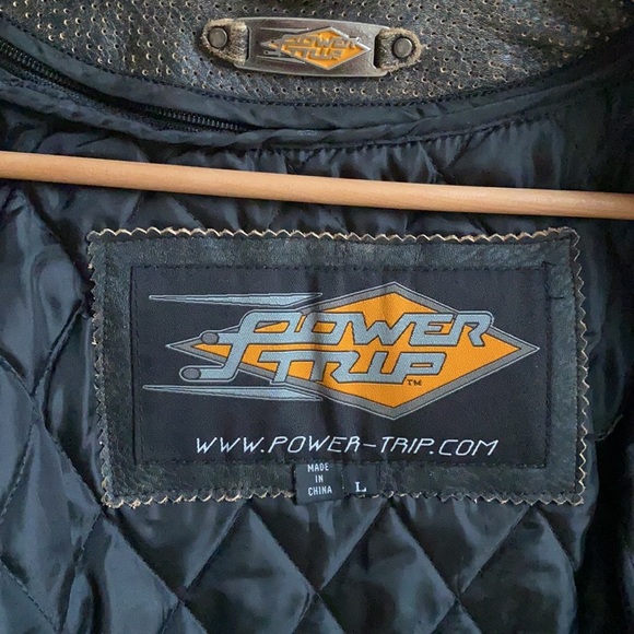 Motorcycle Jacket Power Trip Mens Leather - Picture 3 of 7